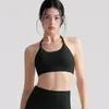 Top Regata Esportivo Decote Halter com Sensação de Segunda Pele Feminino Top Sutiã para Yoga Moda Europeia e Americana Costas Bonitas Sutiã Push-Up com Bojos Fixos