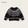 You Bao Huzhou Zhili Roupa Infantil Suéter Infantil Fair Isle Pulôver Infantil Gola Redonda Suéter de Menino Tendência