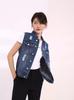 Chaleco de Mezclilla Roto Talla Extra para Chicas Gorditas, Chaqueta para Mujer 100kg Casual Sin Mangas Talla Extra Grande