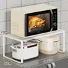 Prateleira de cozinha expansível multifuncional, uma ferramenta mágica para bancada para uso doméstico, prateleira de armazenamento acima do micro-ondas e da geladeira