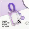 Conjunto de porta-crachá de estudante com cartão deslizante, cartão transparente de campus, bolsa para cartão de refeição, conjunto de identificação com foto love bean, capa protetora, atacado para homens e mulheres