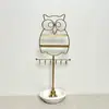 Soporte de Joyería de Hierro de Alta Gama Color Dorado, Estante de Almacenamiento Integrado para Pendientes, Collares y Pulseras, Bandeja Multifuncional de Terciopelo