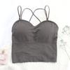 Camisola de belleza de red para mujer, top de tubo con almohadilla para el pecho, sujetador sin costuras para uso exterior, ropa interior