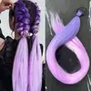 Peruca de Fibra Sintética Exportação Peça Única Rabo de Cavalo Colorido Roxo Elástico Prendedor de Cabelo Rabo de Cavalo Colorido