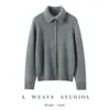Nuevo Cárdigan Grueso de Punto con Cuello Solapa, Mezcla de Seda y Cachemira, Hilo Floral, Suave y Liso, Chaqueta para Mujer, Otoño/Invierno 2026