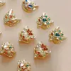 Nueva Máscara de Zorro Arte para Uñas Pedrería Cobre Incrustado Zirconia Colgante Pulsera Zorro Hueco Llama Kits de Arte para Uñas Accesorios Collar Pulsera