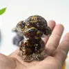 [Teddy de Vestir] Enfeites de filhote de vestir Desktop adoráveis decorativos produção de resina e cristal natural