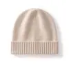 Nuevo sombrero cálido de ala plana para otoño e invierno; gorro de punto de cachemira de color liso con copa redonda; Cubrecabezas a prueba de viento y protección solar