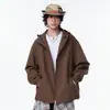 Chaqueta con capucha de estilo americano para hombre, de color liso, para primavera y otoño, de alta calle, para deportes al aire libre, moderna, para adolescentes
