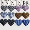Tela de Tartán Corazón Pinza para el Cabello Funda para Teléfono Parche Pendiente Accesorios DIY Pinza para el Cabello Hecha a Mano Botón Accesorios