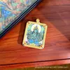 Thangka Xizang Nepal Thangka Pintado à Mão Puro Tara Verde 4x5 Núcleo do Cartão