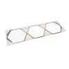 Espejo DIY al por mayor, Espejo colgante simple y elegante con borde dorado, Juego de tres piezas, Espejo de baño y tocador DIY autoadhesivo al por mayor del fabricante