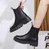 Comercio exterior europeo y americano botas Martin de suela gruesa talla grande para mujer punta redonda sin cordones botas tipo pitillera wish muffin botas de cuero fino estación independiente