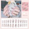 Venta caliente transfronteriza usar belleza de uñas pieza de uña Francés Perla usar uña usar parche de uña falsa fábrica cabello lacio