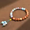 Pulsera de Palisandro de Lujo Ligero con Alto Contenido de Aceite y Textura de Madera Densa, con Cuentas de Piedra Shoushan de la Fortuna, Pulsera Estilo Pareja Unisex al por Mayor