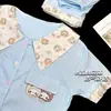 Pijama Azul Rilakkuma Novo Estilo de Celebridade da Internet para Mulheres, Conjunto de Duas Peças com Shorts de Manga Curta para o Verão, Pode Ser Usado Fora de Casa como Conjunto de Loungewear