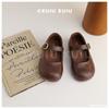 Sapatos de Couro Infantil Estilo Celeiro Xshx Estilo Londres Primavera e Outono Velcro Retrô Forma Larga [Sapatos de Wenzhou]