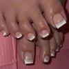 Use unha curta simples branco francês unha patch wear nail art terminado atacado cross-border wear unha