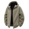Jaqueta de Lã com Capuz Outono e Inverno para Homens, Jaqueta Grossa com Forro de Lã para Exterior, Forro Interno, Fabricante de Jaqueta Moletom de Lã Polar