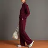 Moda Femenina 2026 Europea y Americana Transfronteriza Casual Color Sólido Cuello Alto Chaqueta Cardigan y Pantalones Rectos Conjunto de Dos Piezas