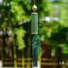 Colgante de Campana Exterior Bambú Natural Hecho a Mano Tubo de Bambú Carrillón de Viento Guardería Decoraciones de Alojamiento Tejido de Acero Inoxidable