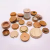 Tapa de taza de bambú se puede hacer en frasco de almacenamiento de madera maciza tapa de madera tapa de bambú frasco de vidrio simple tapa de taza de madera