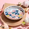 Jardín Misterioso Flor de Rosa Color Bajo Esmalte Cerámica Vajilla Doméstica Tazón Grande para Piezas de Cerdo Hervido Sopa de Pescado encurtido Venta al por Mayor
