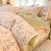 Juego de ropa de cama de cuatro piezas de terciopelo de leche engrosado de grado A, que incluye una sábana bajera, franela de vellón de coral de invierno y un juego de funda de edredón y sábana de tres piezas para niños