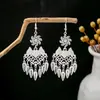 [Selección Premium] Pendientes Estilo Étnico de Minorías Vintage con Plata de Minorías Étnicas, Pendientes Largos Colgantes Florales Estilo Bohemio Único