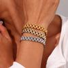 Pulsera de reloj estilo hip hop de gran venta, joyería de nicho, diseño de moda, acero inoxidable chapado en 18 quilates, accesorio punk de moda.