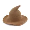Sombrero de Bruja Puntiagudo de Halloween, Plegable, Estilo Hip-Hop, Suministro Transfronterizo Europeo y Americano, Sombrero de Mago de Gasa de Algodón Hip-Hop, Venta al por mayor del fabricante