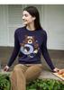 Nova Camisa de Base Tricotada em Cashmere com Jacquard de Desenho Gejia Outono/Inverno 2024 Redutora de Idade Suéter de Animal Ano do Coelho