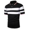 Nova Camisa Polo Casual de Moda Masculina Verão 2023 Cor Combinando Manga Curta Jovem Popular Solta Camiseta Masculina