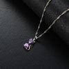 Collar Colgante Gato Amatista 2026 para Niñas, Collar de Cadena Clavicular Personalizado con Gato Lindo y Piedra Preciosa, Xiyin Dropshipping