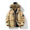 Abrigo de invierno de la NASA para hombre, nueva marca de moda, con cuello de piel gruesa y capucha, acolchado de algodón.
