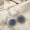 Versión coreana de los nuevos pendientes de aguja de plata S925 color otoño e invierno bola de visón de agua perla pendientes pendientes pendientes precio mayorista