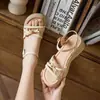 Sandalias de una tira con decoración trenzada de verano, Zapatos de suela gruesa para aumentar la altura, Suaves y de aspecto etéreo, Versátiles para ir al trabajo y para uso al aire libre, Zapatos de playa para mujer