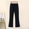 Dropshipping Calça Flare Casual Cropped de Mãe 2025 Primavera e Outono Nova Calça Flare Elástica de Cintura Alta Emagrecedora