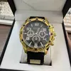 Reloj para Hombre Más Vendido en Douyin Falso de Tres Ojos Casual Correa de Silicona Aleación Reloj Esfera Grande Reloj de Cuarzo Reloj de Pulsera para Hombre