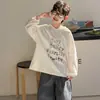 Loja de Algodão Camiseta Infantil Meninos Outono Estilo Coreano 2026 Nova Versátil Primavera e Outono Solta Esportiva Top Infantil Tendência