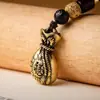 "Cai" Jucai Llavero Pequeño Monedero Colgante Retro de Latón Puro Colgante de Mano para Hombre Joyería Regalo Venta al por Mayor