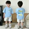 Roupas Infantis Camiseta de Manga Curta para Meninos Roupa de Verão 2026 Novo Estilo Roupas de Verão para Crianças Tops 100% Algodão para Meninos Camisetas da Moda