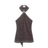 Atacado Comércio Exterior Moda Europeia e Americana Verão 2026 Versátil Casual Top de Alcinha com Estampa de Bolinhas Embelezado com um Toque de Luxo Estilo Ins