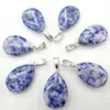 Venta Caliente Transfronteriza Piedra Natural Cristal Ágata Colgante Plano Forma de Gota de Agua Accesorios para Joyería DIY Colgante Venta Caliente Europea y Americana