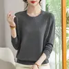 Moda Otoño 2026 Cómodo Versátil Camisa Básica Elegante para Madres, Suéter de Punto Elegante Adelgazante de Cuello Redondo para Mujeres de Mediana Edad y Mayores