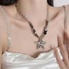 Collar de Estrella de Alta Resistencia con un Diseño de Nicho para Hombres y Mujeres, Lujo Ligero, Temperamento de Alta Gama, Cadena para Clavícula, Estilo Minimalista, Accesorio para el Cuello de Acero de Titanio