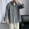 Camisa a Rayas de Manga Tres Cuartos para Hombre para Primavera, Otoño y Verano, Camisa Casual de Manga Corta Estilo Coreano, Chaqueta Versátil Elegante y Moderna