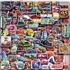 100 pegatinas de grafiti de dibujos animados de coches para decorar guitarras, equipajes, bricolaje, impermeables, con autorización transfronteriza genuina.