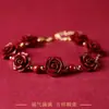 Pulseira de Rosa Estilo Chinês Cinábrio Pulseira Flor por Toda Parte Joias Presente para Melhor Amigo Mesmo Estilo Douyin Uma Peça Dropshipping