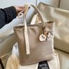 2025 Nueva Bolso Tote de Textura de Moda de Gran Capacidad Ligero Ropa de Trabajo Simple Estudiante Universitario Clase Bolso de Hombro de Color Puro